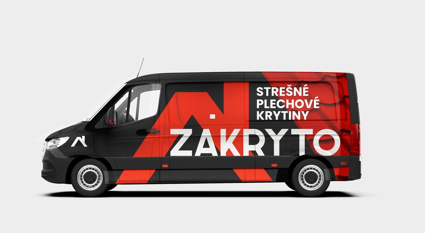 Návrh polepu dodávky Zakryto, střešní plechové krytiny