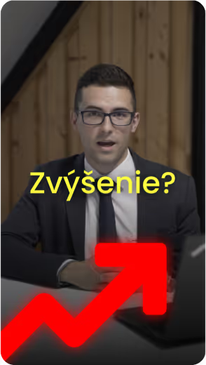 Reklamní kreativa s poradcem, otázkou o zvýšení a červenou šipkou nahoru, Finance B2C, obrázek 1