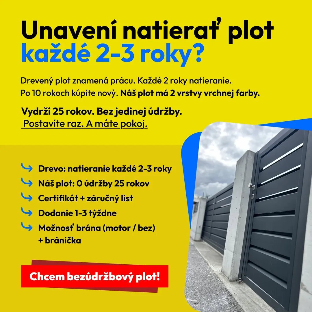 Reklamy Falcro: video s mluvčím před lamelovým plotem a dva bannery s nabídkou moderních plotů, Moderní ploty, Falcro, obrázek 3