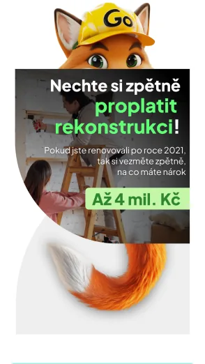 Reklamní kreativy s nabídkou dotací na rekonstrukce, většinou s maskotem lišky, Dotační sektor, DotaceGo, obrázek 3