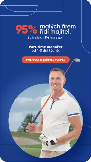 Reklamní kreativy interim managementu s manažery, golfisty a e-bookem, Interim management, obrázek 3