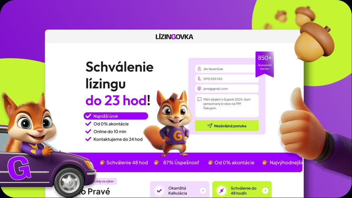 Ukázka webu Lízingovka.sk