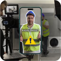 Fotografie z natáčení edukačních videí u klienta a náhledy videí na mobilu, Fotovoltaika a tepelná čerpadla, obrázek 4