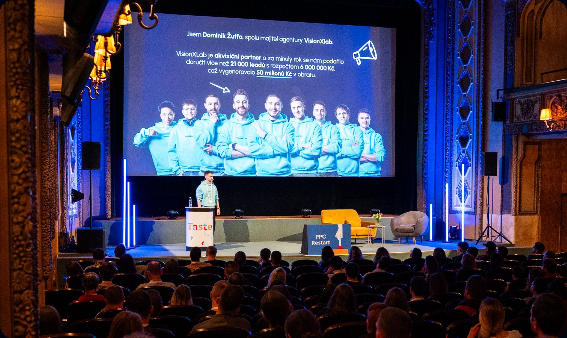 Dominik Žuffa přednáší na konferenci PPC Restart