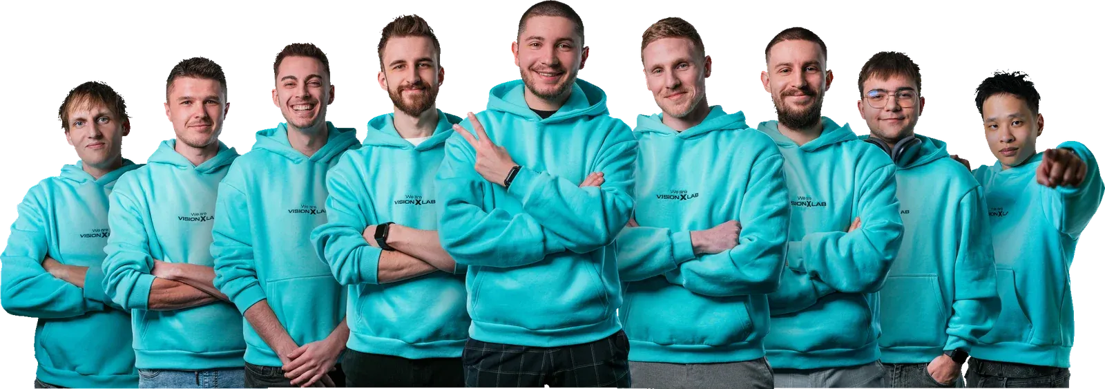 Tým VisionXLab v modrých mikinách